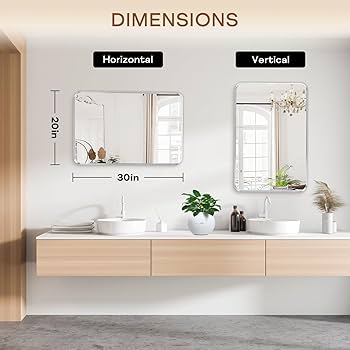 Amazon.com: Minuover Wall Mount Mirror for Bathroom, Brushed